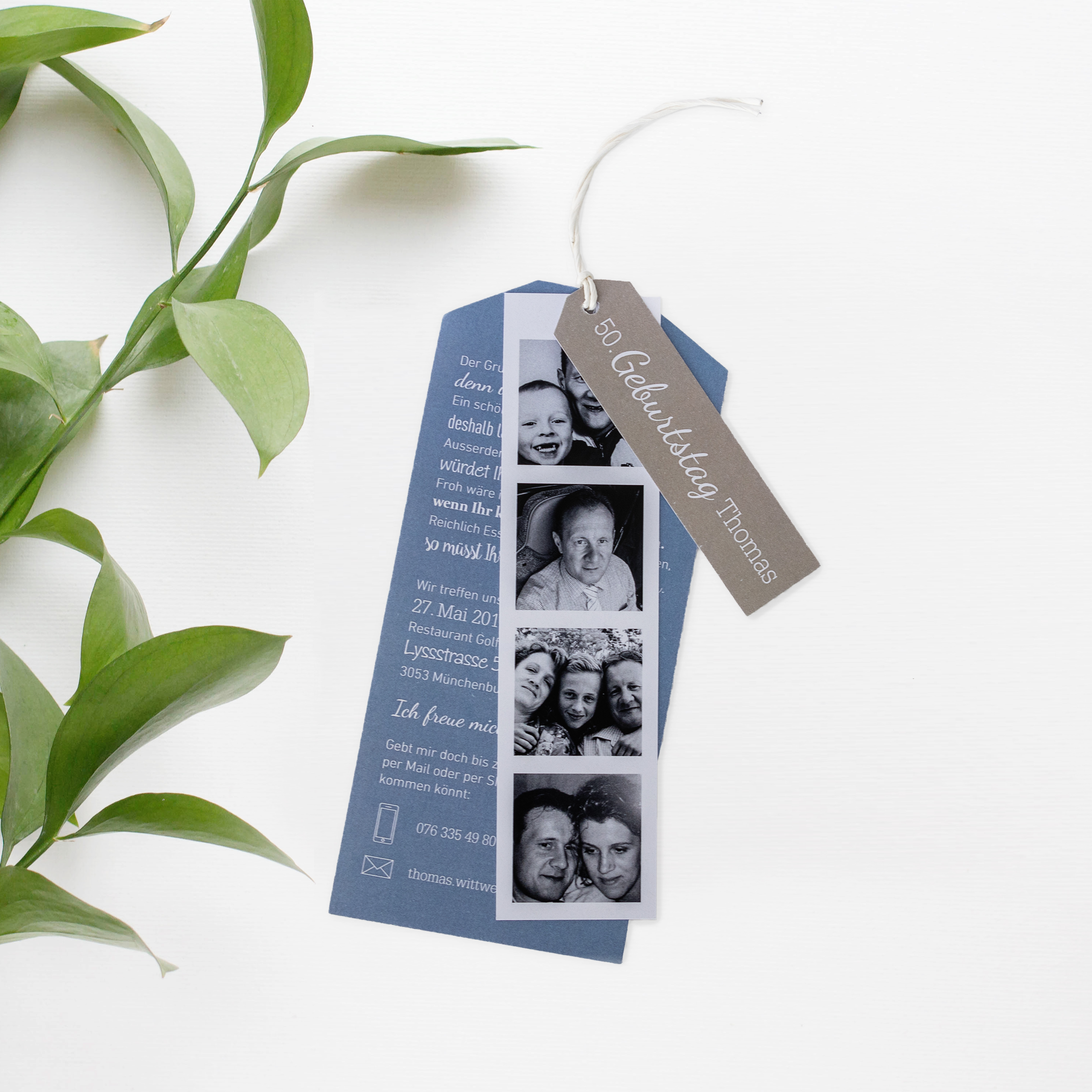 Einladungskarte Thomas